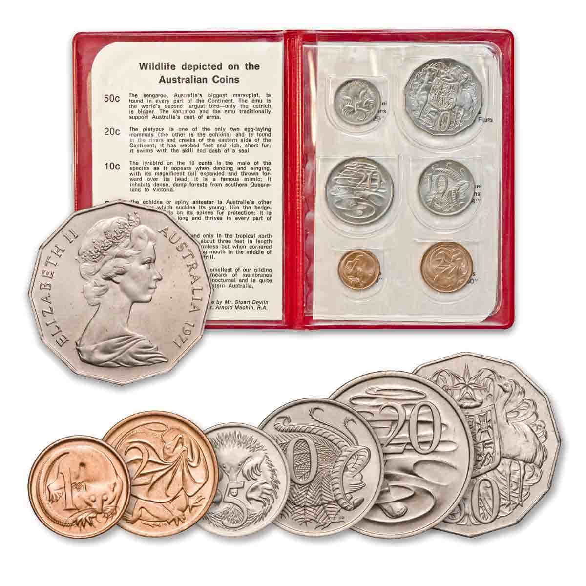Australia 1971 6-Coin Mint Set – Downies Collectables