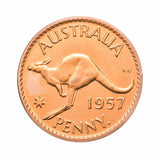 Australia Elizabeth II Perth Mint 1957 Penny Proof FDC