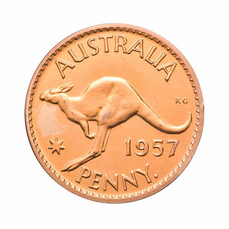 Australia Elizabeth II Perth Mint 1957 Penny Proof FDC