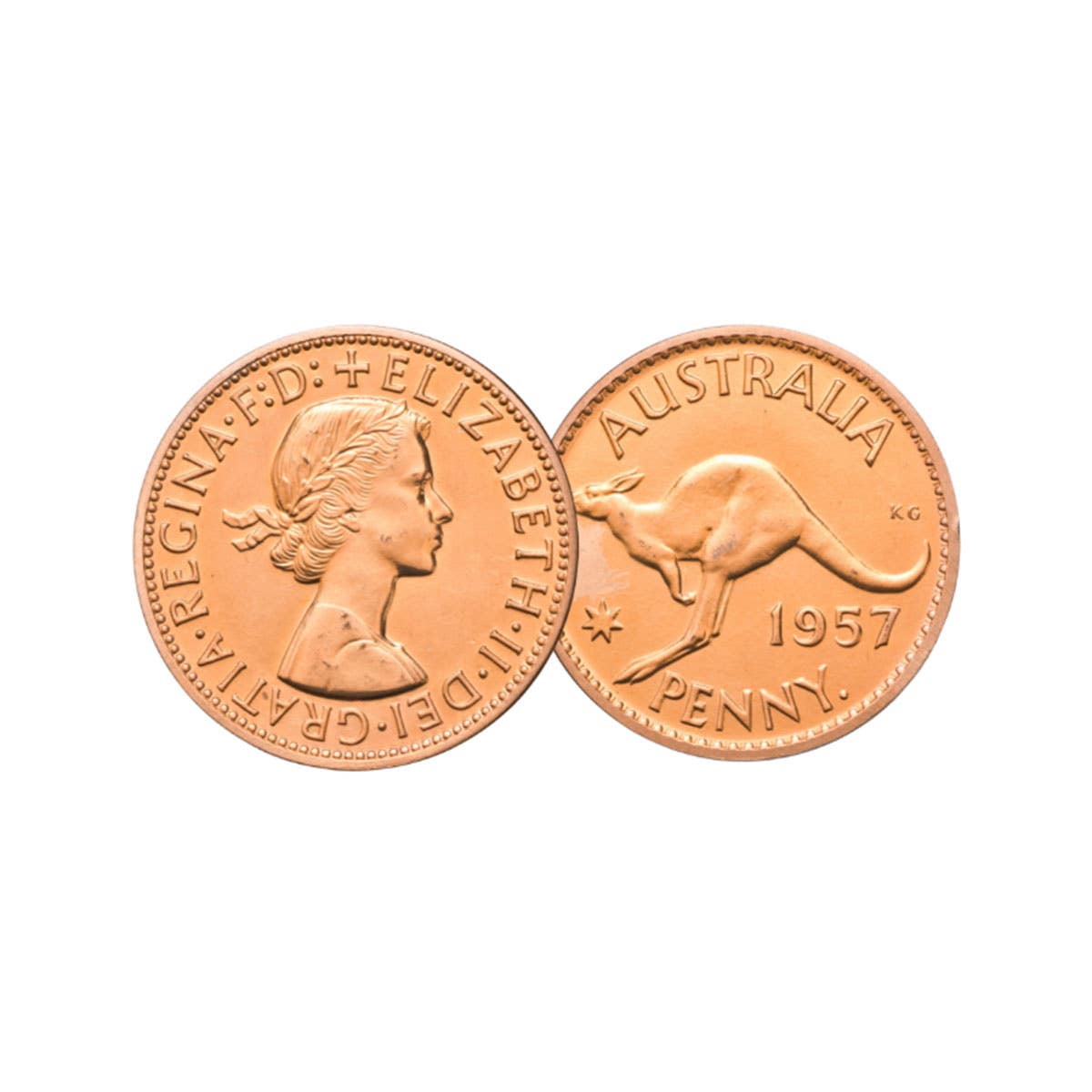 Australia Elizabeth II Perth Mint 1957 Penny Proof FDC