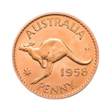 Australia Elizabeth II Perth Mint 1958 Penny Proof FDC