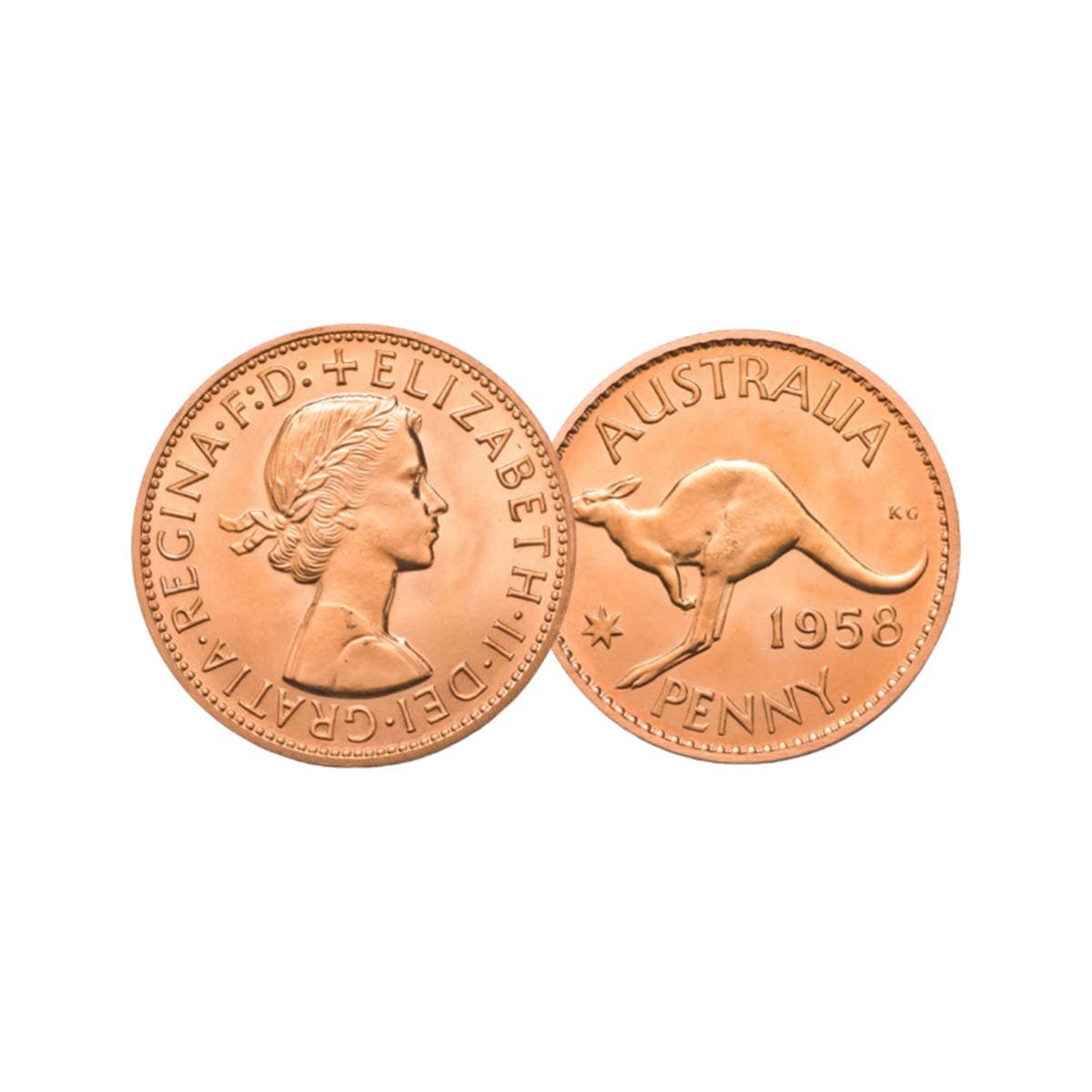 Australia Elizabeth II Perth Mint 1958 Penny Proof FDC