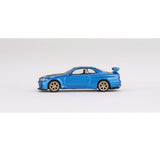 Nissan Skyline GT-R (R34) Top Secret Bayside Blue - 1:64 Scale Diecast Model Car
