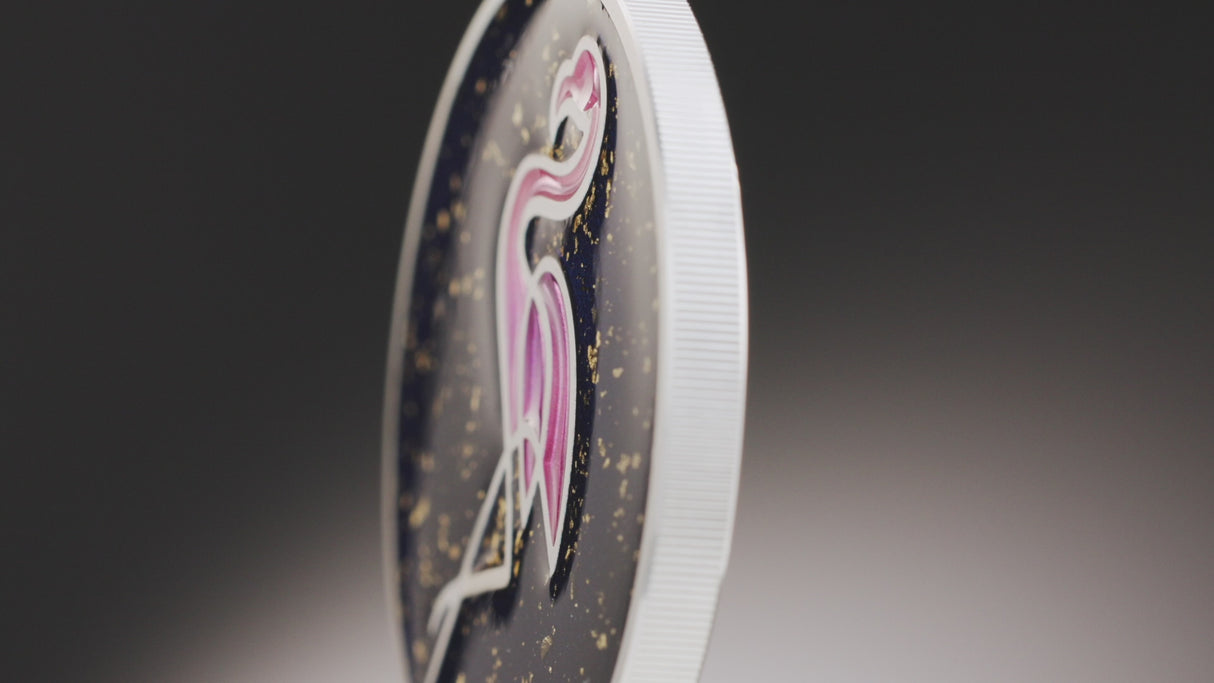 Line Art - Flamingo 2026 $5 Colour Enamelled 1oz Silver Proof Coin