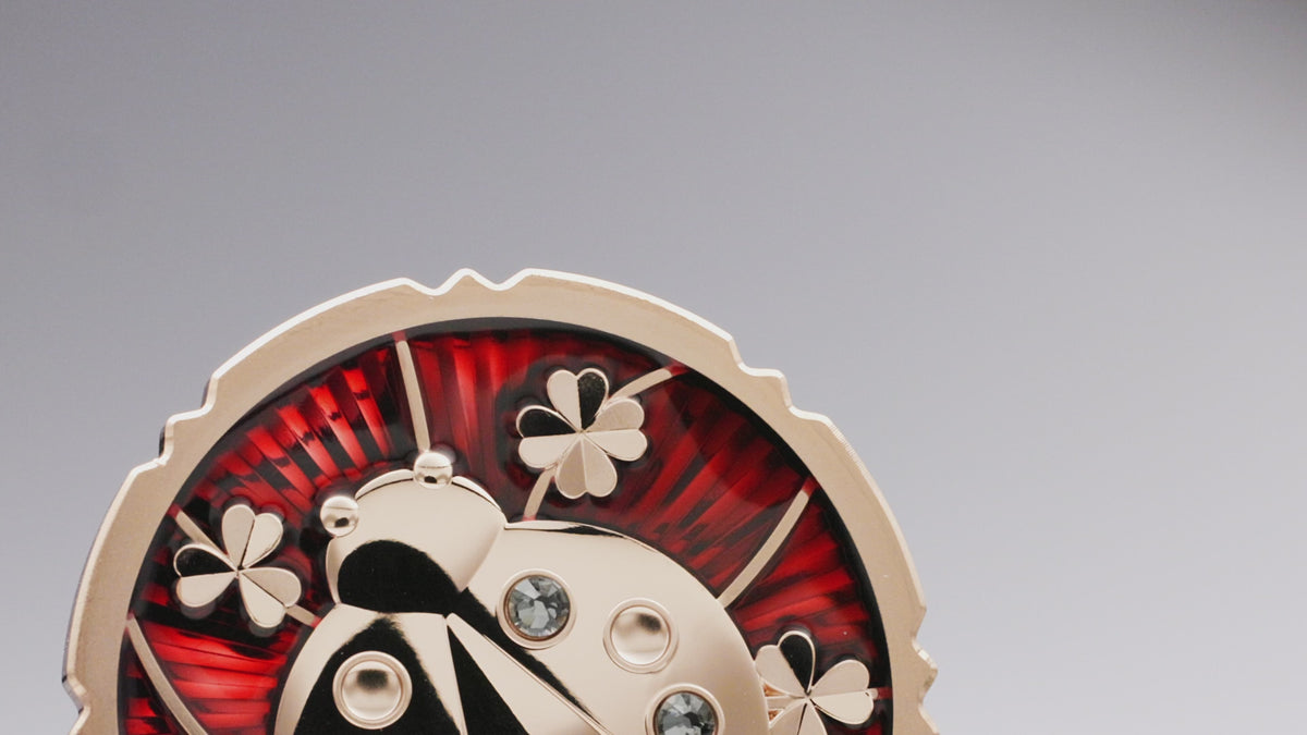 Evergreen Ladybug 2026 $5 Ultra High Relief Crystal Rose Gold-plated 1oz Silver Proof Coin