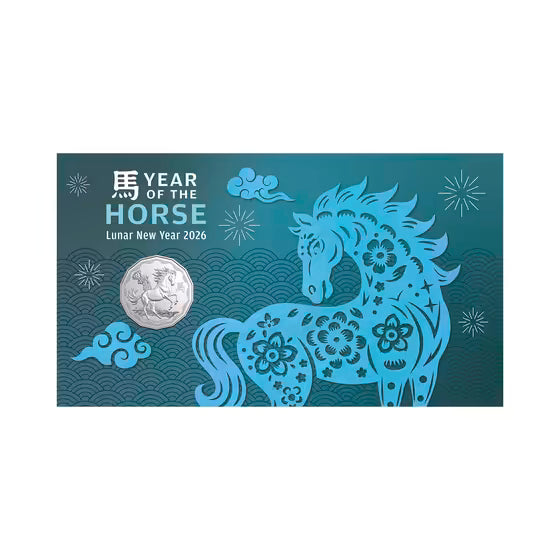 Australia Year of the Horse 2026 50c Tetradecagon Cu-Ni Stamp & Coin Cover