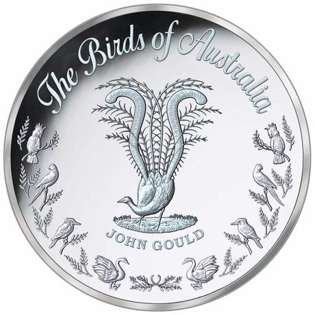 Birds of Australia Red-Tailed Black Cockatoo Silver-plated Prooflike Commemorative