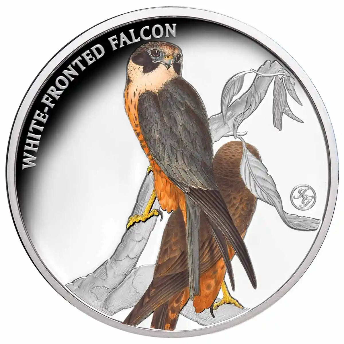 Birds of Australia White-Fronted Falcon Silver-plated Prooflike Commemorative