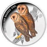 Birds of Australia Masked Owl Silver-plated Prooflike Commemorative