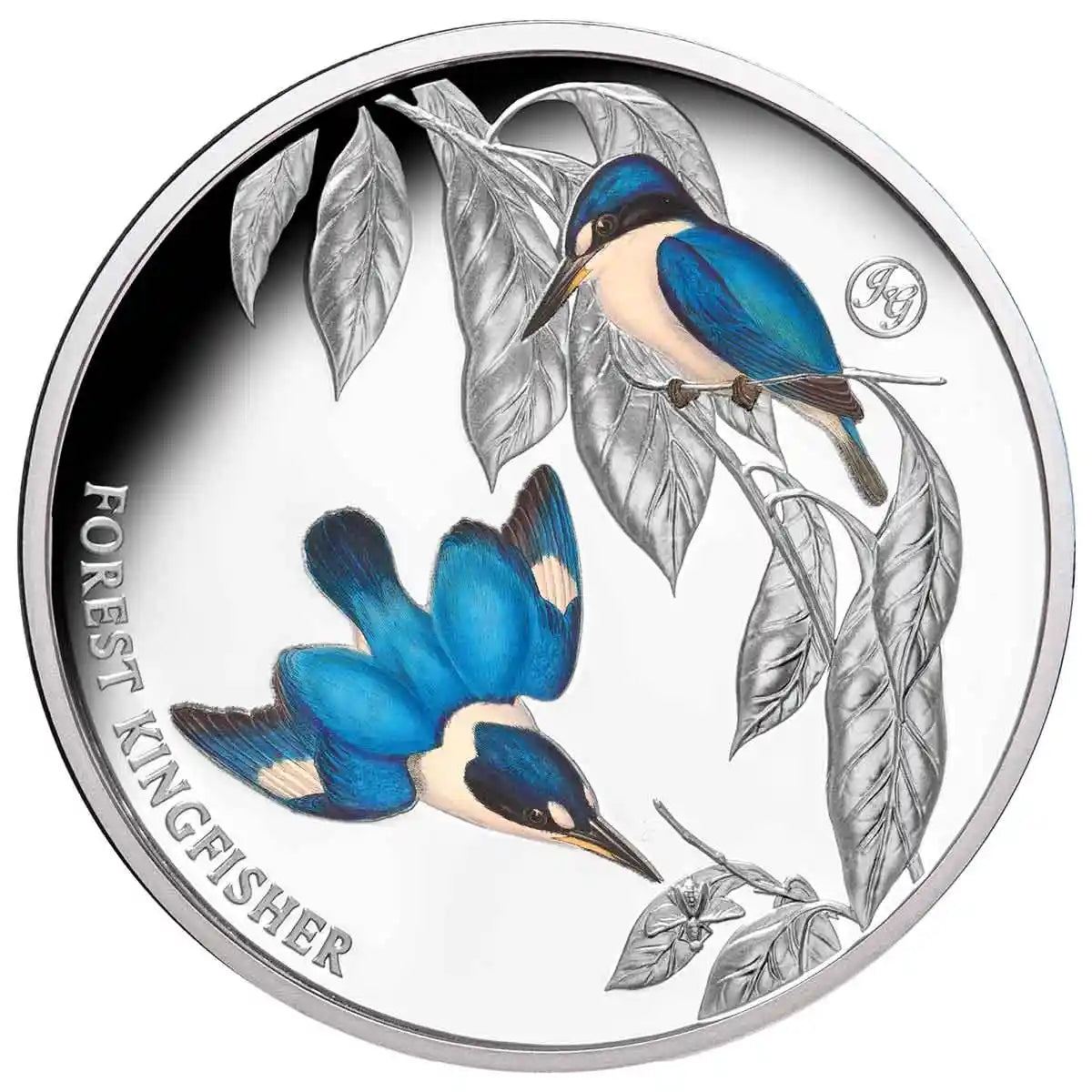 Birds of Australia Forest Kingfisher Silver-plated Prooflike Commemorative