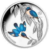 Birds of Australia Forest Kingfisher Silver-plated Prooflike Commemorative