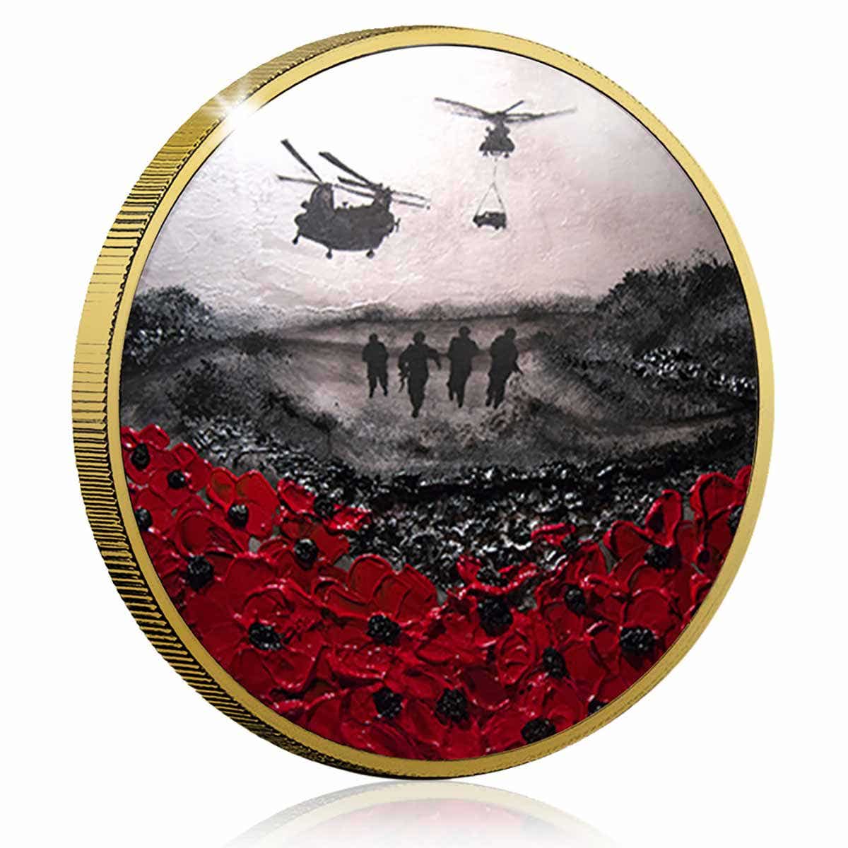 The Jacqueline Hurley War Poppy 'Remembered by Day & by Night' Gold-plated Prooflike Commemorative