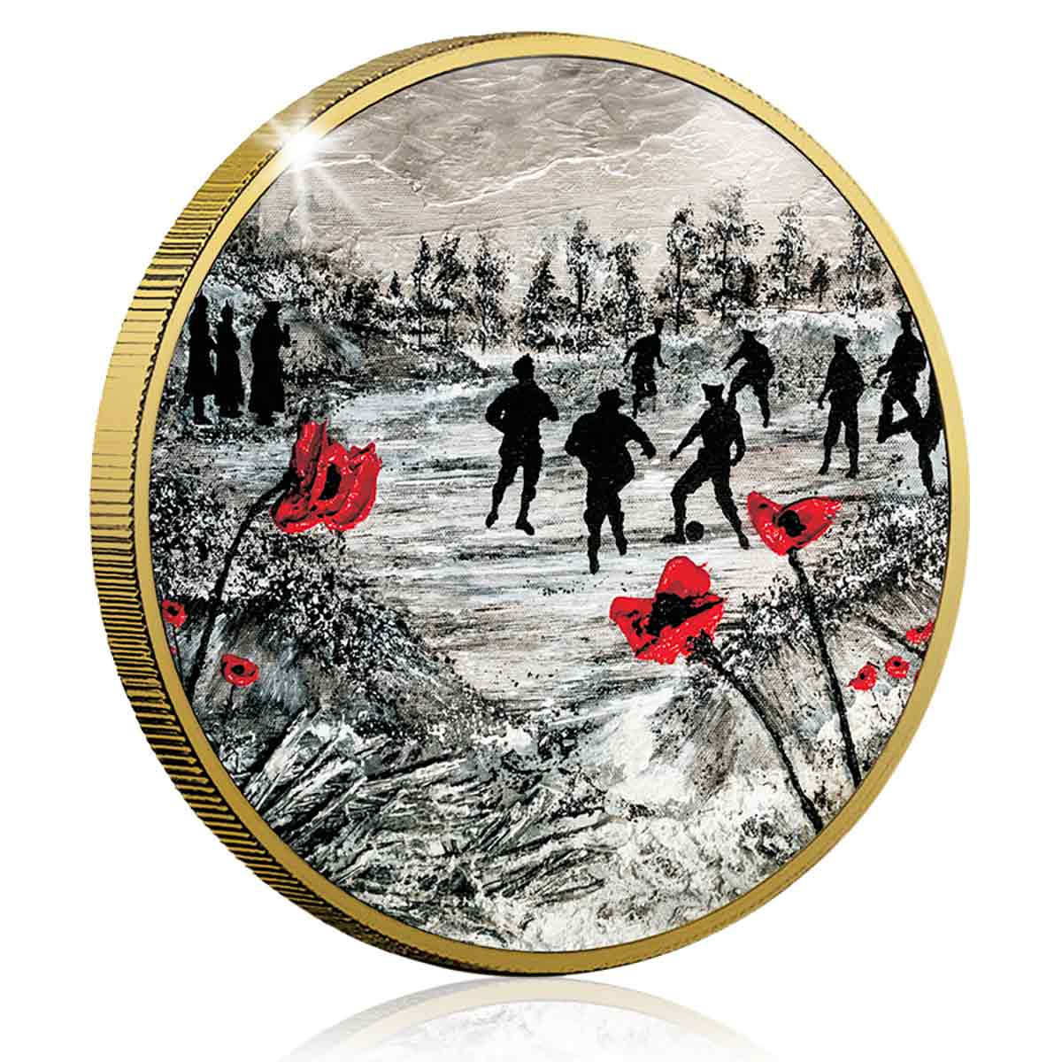 The Jacqueline Hurley War Poppy 'Peace for Christmas' Gold-plated Prooflike Commemorative