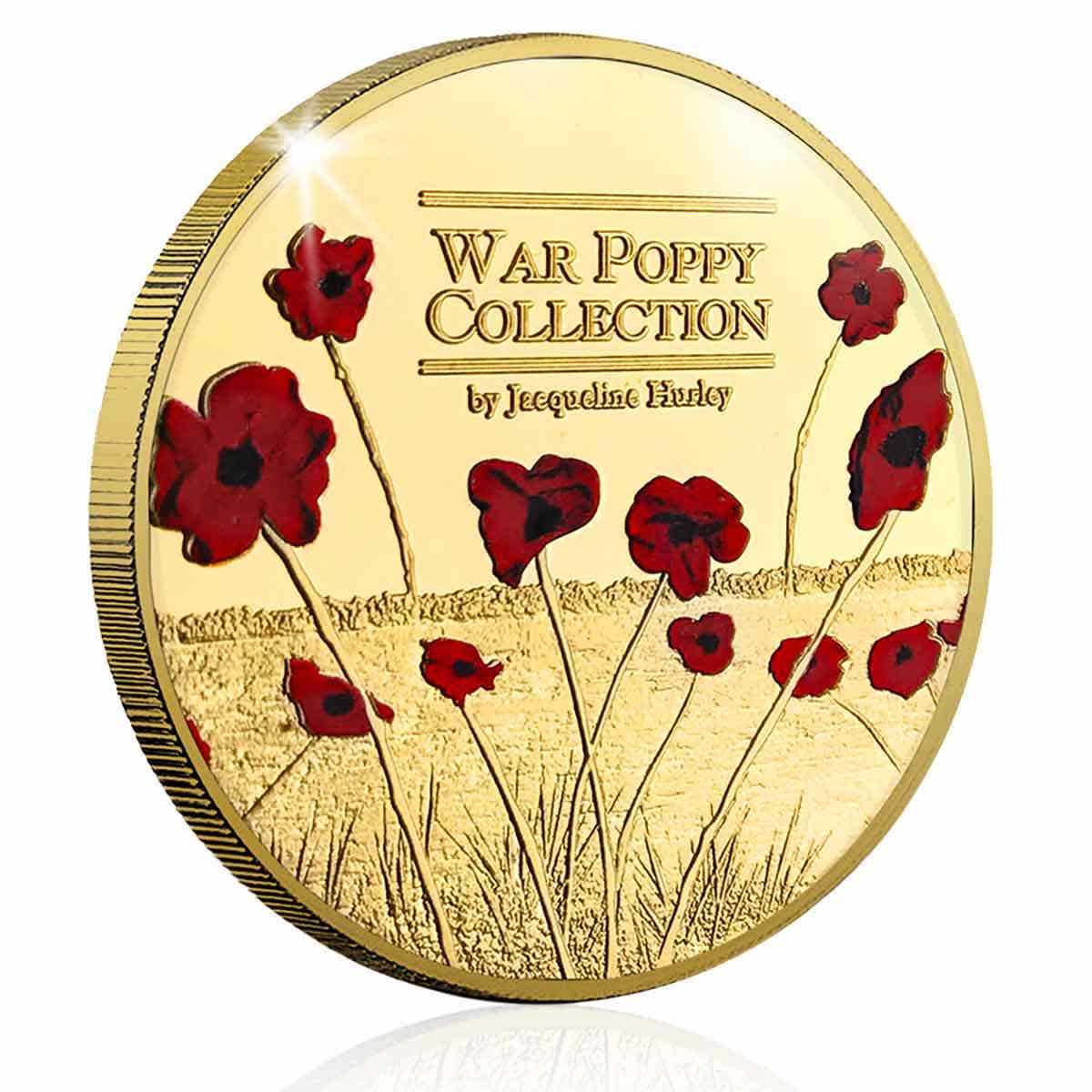 The Jacqueline Hurley War Poppy 'Peace for Christmas' Gold-plated Prooflike Commemorative