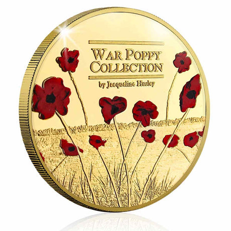 The Jacqueline Hurley War Poppy 'Peace for Christmas' Gold-plated Prooflike Commemorative