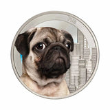 World Dogs Pug Silver-plated Prooflike Commemorative