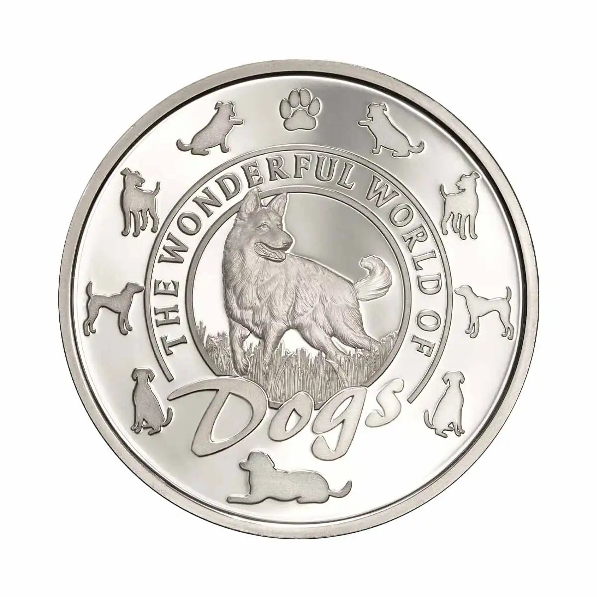 World Dogs Pug Silver-plated Prooflike Commemorative