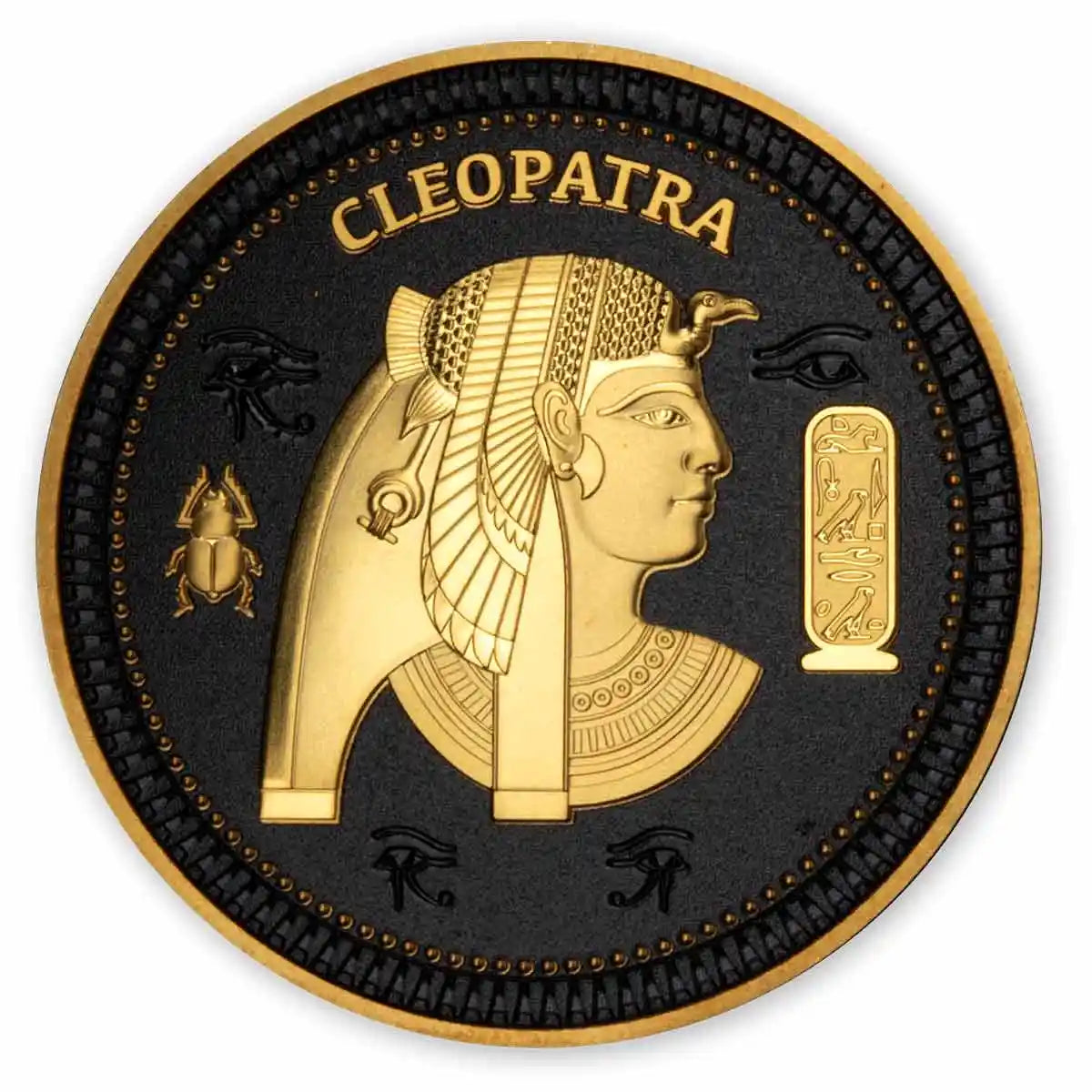 Ancient Egypt Black 2022 $1/2 Cleopatra Gold-plated Coin