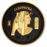 Ancient Egypt Black 2022 $1/2 Cleopatra Gold-plated Coin