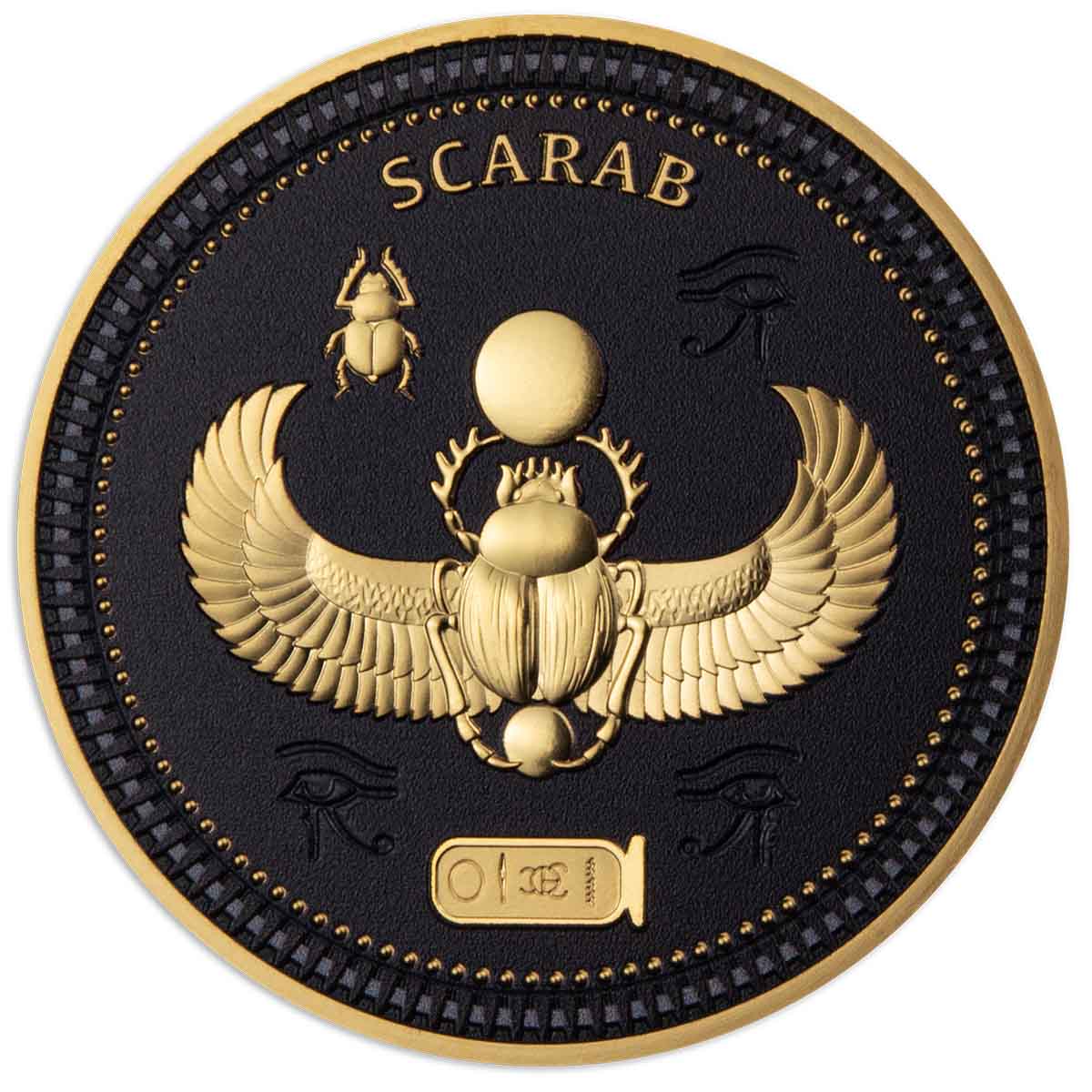 Ancient Egypt Black 2023 $1/2 Scarab Gold-plated Coin