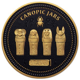 Ancient Egypt Black 2023 $1/2 Canopic Jars Gold-plated Coin