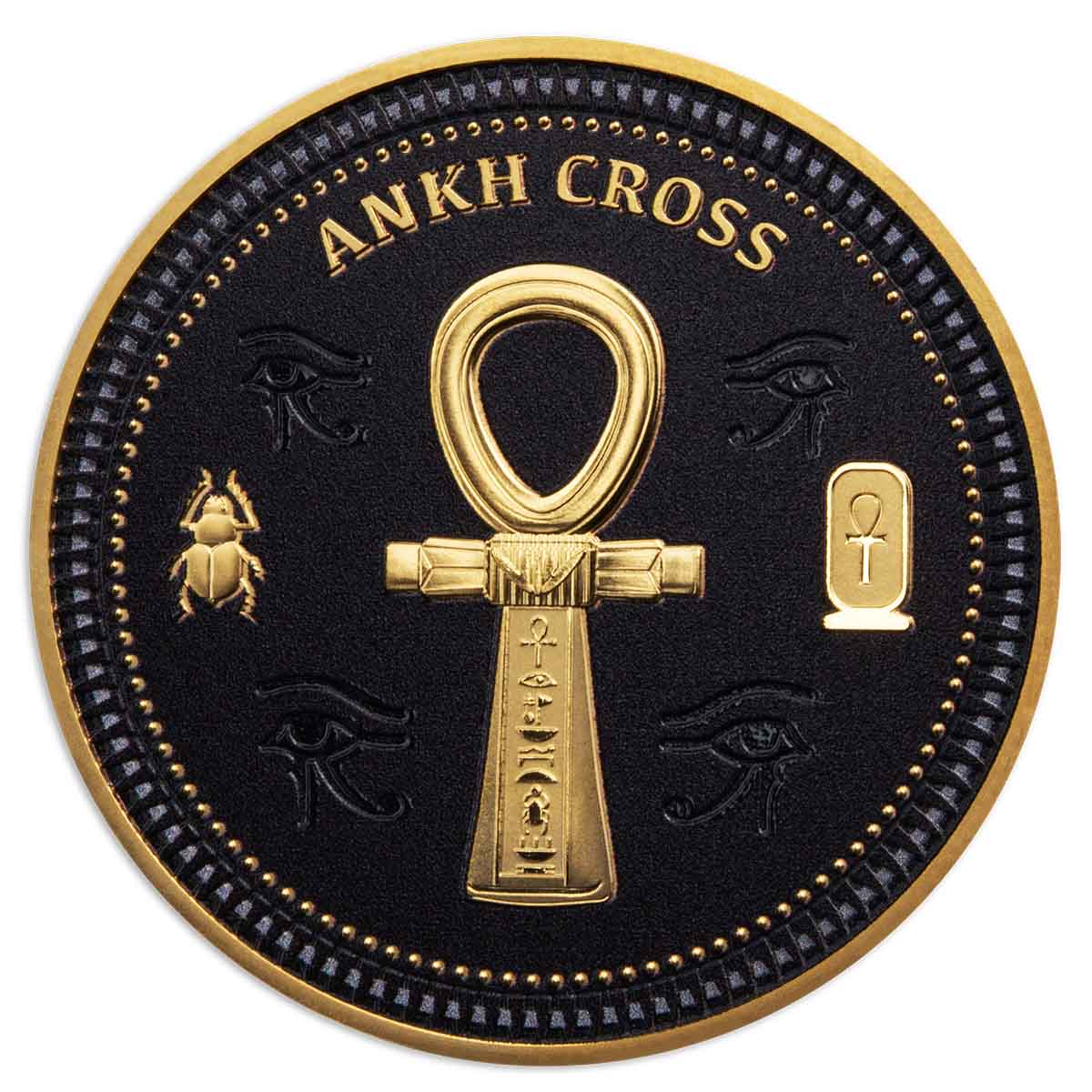 Ancient Egypt Black 2023 $1/2 Anki Cross Gold-plated Coin