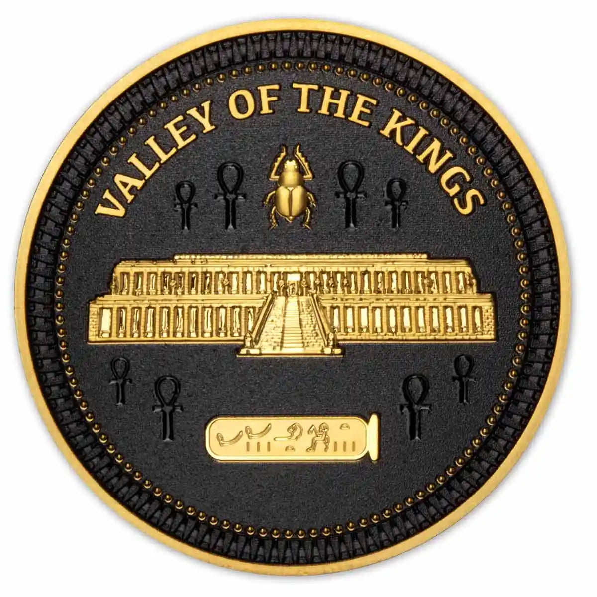 Ancient Egypt Black 2022 $1/2 Valley of Kings Gold-plated Coin