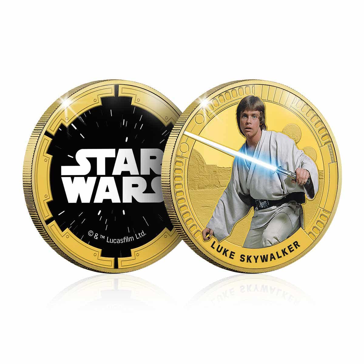Star Wars Original Trilogy Luke Skywalker Gold-plated Prooflike
