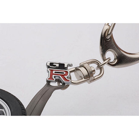 Nissan Skyline GT-R (R33) Wheel Keyring (With GT-R Emblem Hanged)