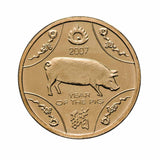 Year of the Pig 2007 $1 Uncirculated Coin