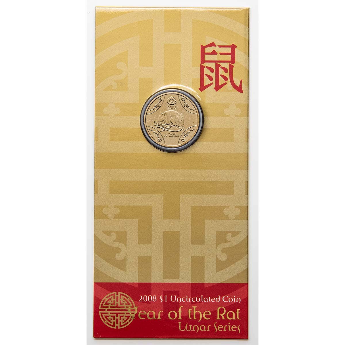 Australia Lunar Year of the Rat 2008 $1 Aluminium-Bronze Uncirculated Coin