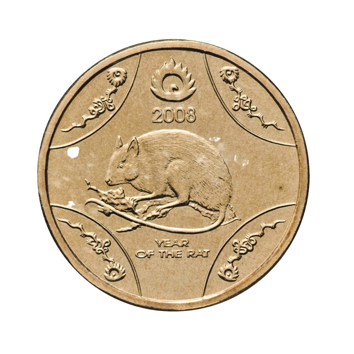 Australia Lunar Year of the Rat 2008 $1 Aluminium-Bronze Uncirculated Coin