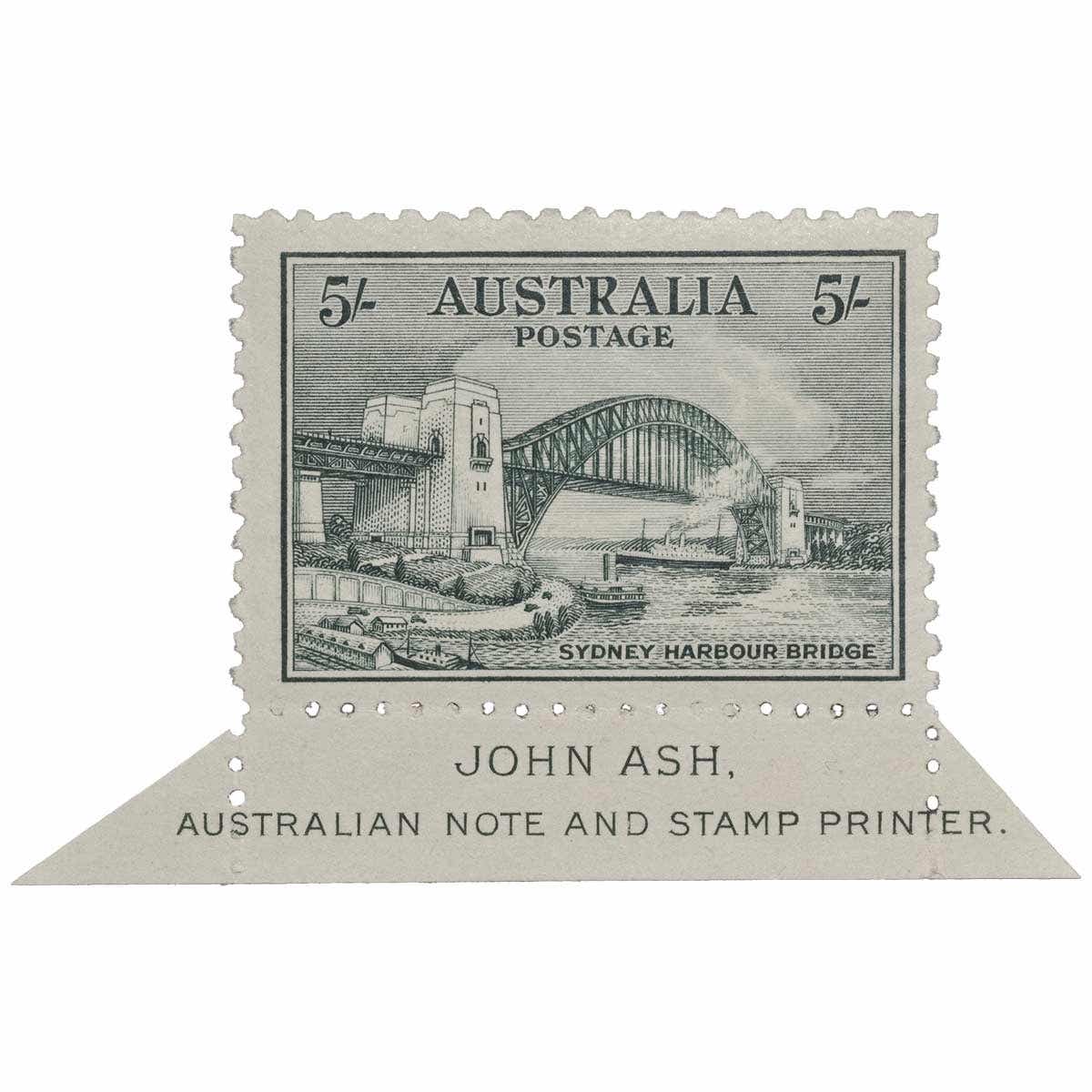 1932 5/- Sydney Harbour Bridge Imprint Stamp Mint Unhinged