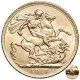 George V 1917 M,S,P Gold Sovereign Trio Extremely Fine-about Uncirculated