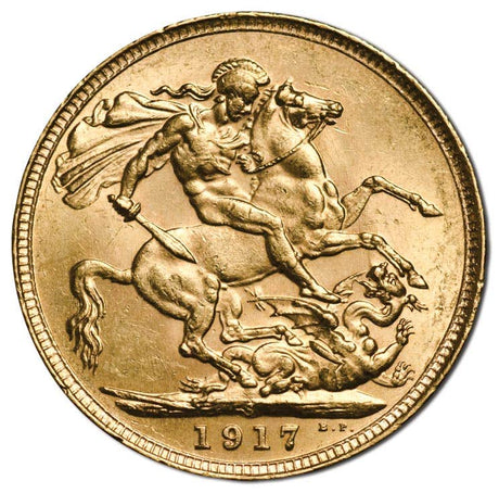 George V 1917 M,S,P Gold Sovereign Trio Extremely Fine-about Uncirculated