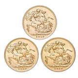 1919 M,S,P Gold Sovereign Trio Extremely Fine-about Uncirculated