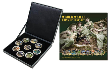 WWII Coins of Conflict 9-Coin Gold-plated Penny Collection