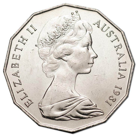 Australia 1981 50c Royal Wedding & Coat of Arms Cupro-Nickel Uncirculated Pair