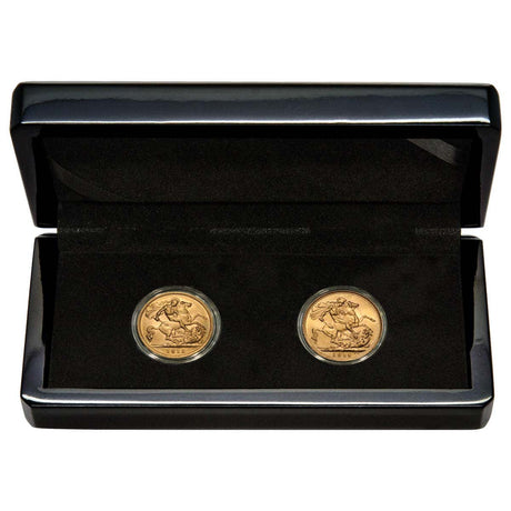 1915 Sydney George V Gold Sovereign & Half Sovereign 2-Coin Set about Uncirculated-Uncirculated