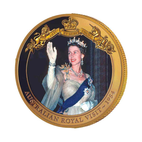 Elizabeth II 2016 $1 1954 Australian Royal Visit Gold-plated Proof Coin