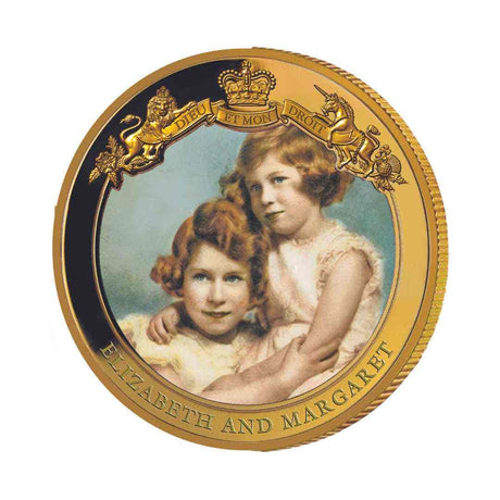 Queen Elizabeth II 2016 $1 Elizabeth & Margaret Gold-plated Proof Coin
