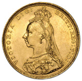 1887-93 Queen Victoria Jubilee Head Sovereign Very Fine-Extremely Fine