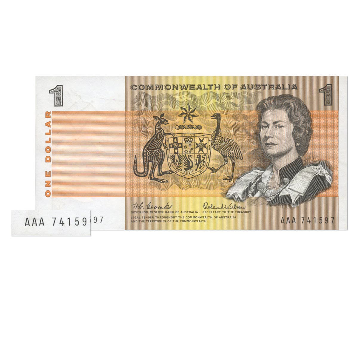 1966 $1 R71 Coombs/Wilson AAA 1st Prefix Banknote Uncirculated