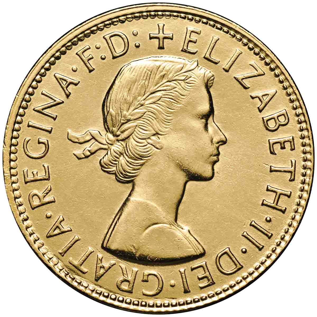1953-64 Queen Elizabeth II First Portrait Gold Plated Penny