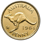 Australia Elizabeth II 1953-64 First Portrait Gold-plated Penny