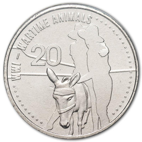 Australia 2015 20c Wartime Animals Cupro-Nickel Uncirculated Coin