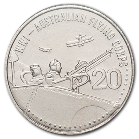 Australia 2015 20c Australian Flying Corps Cupro-Nickel Uncirculated Coin