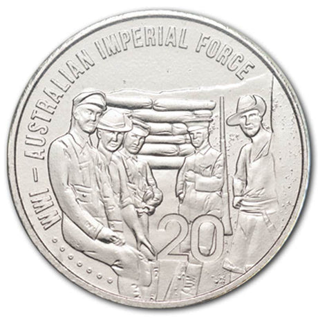 Australia 2015 20c Australian Imperial Forces Cupro-Nickel Uncirculated Coin