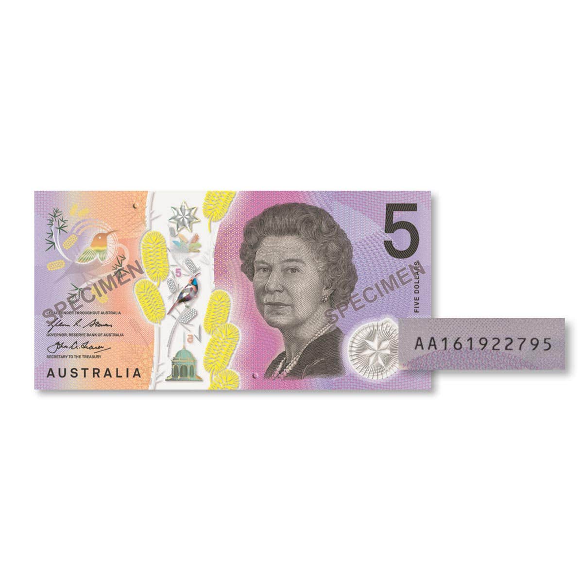 Australia 2016 $5 R224F Stevens/Fraser AA16 First Prefix Uncirculated Banknote
