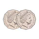 2005 50c WWII Blob & Normal Pair Unc